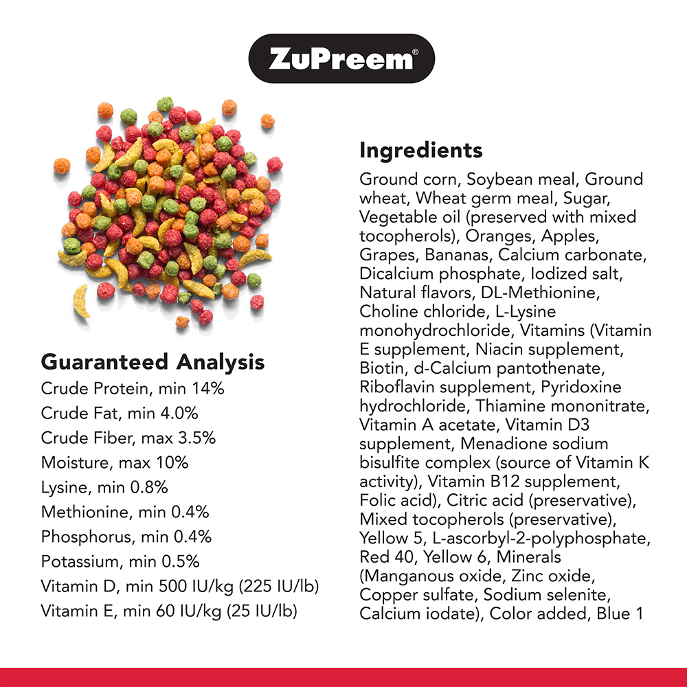 ZuPreem Fruit Blend Bird Food for Medium Birds image 3
