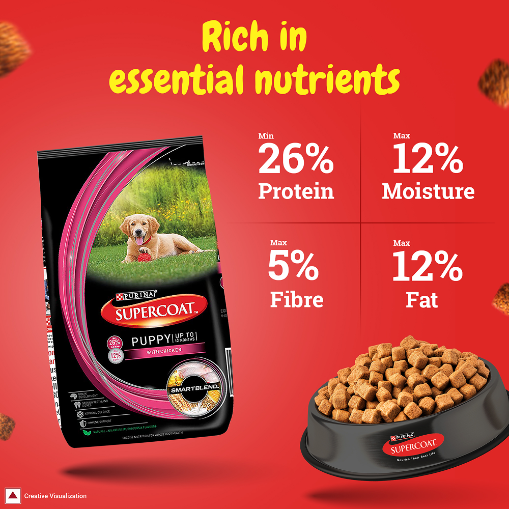 Purina SuperCoat Chicken Smartblend Puppy Dog Dry Food (Up to 12 months) image 4