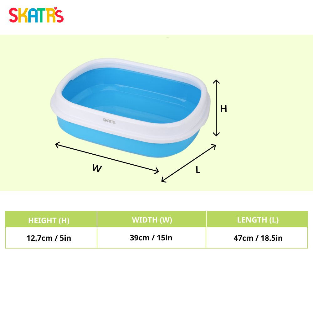 Skatrs Litter Tray for Cats (Blue) image 2