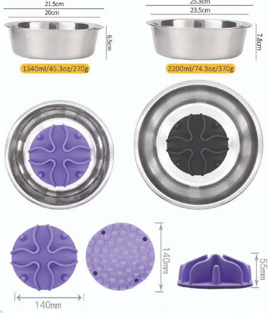 Talking Dog Club Slow Feeder Bowl Attachment for Dogs and Cats (Purple) image 4