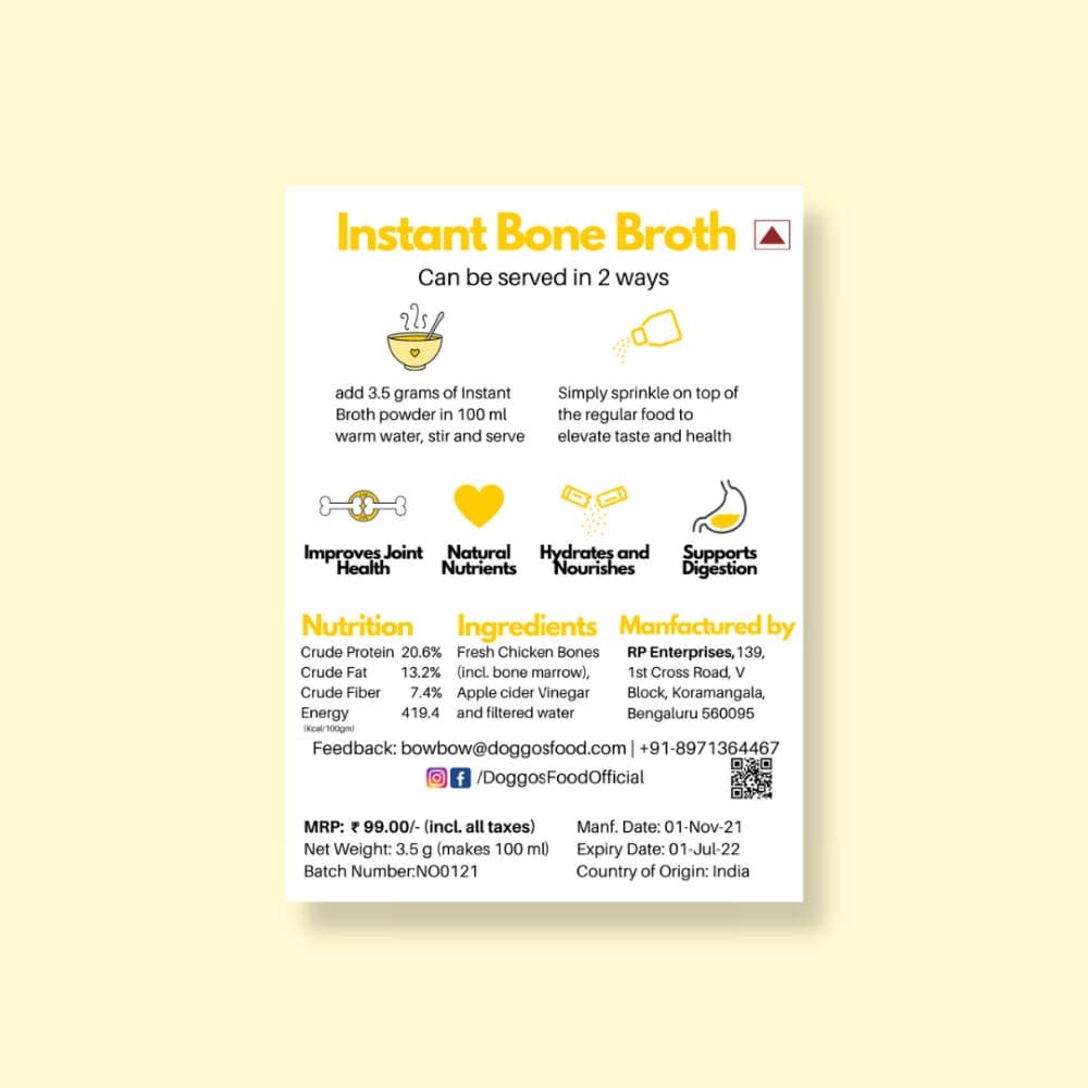 Doggos Instant Chicken Bone Broth Gut Formula (Makes 100ml) for Cats and Dogs image 3
