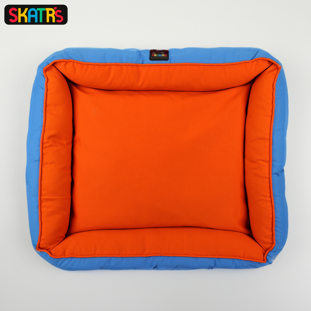 Skatrs Square Shaped Bed for Dogs & Cats (Orange & Blue) image 7