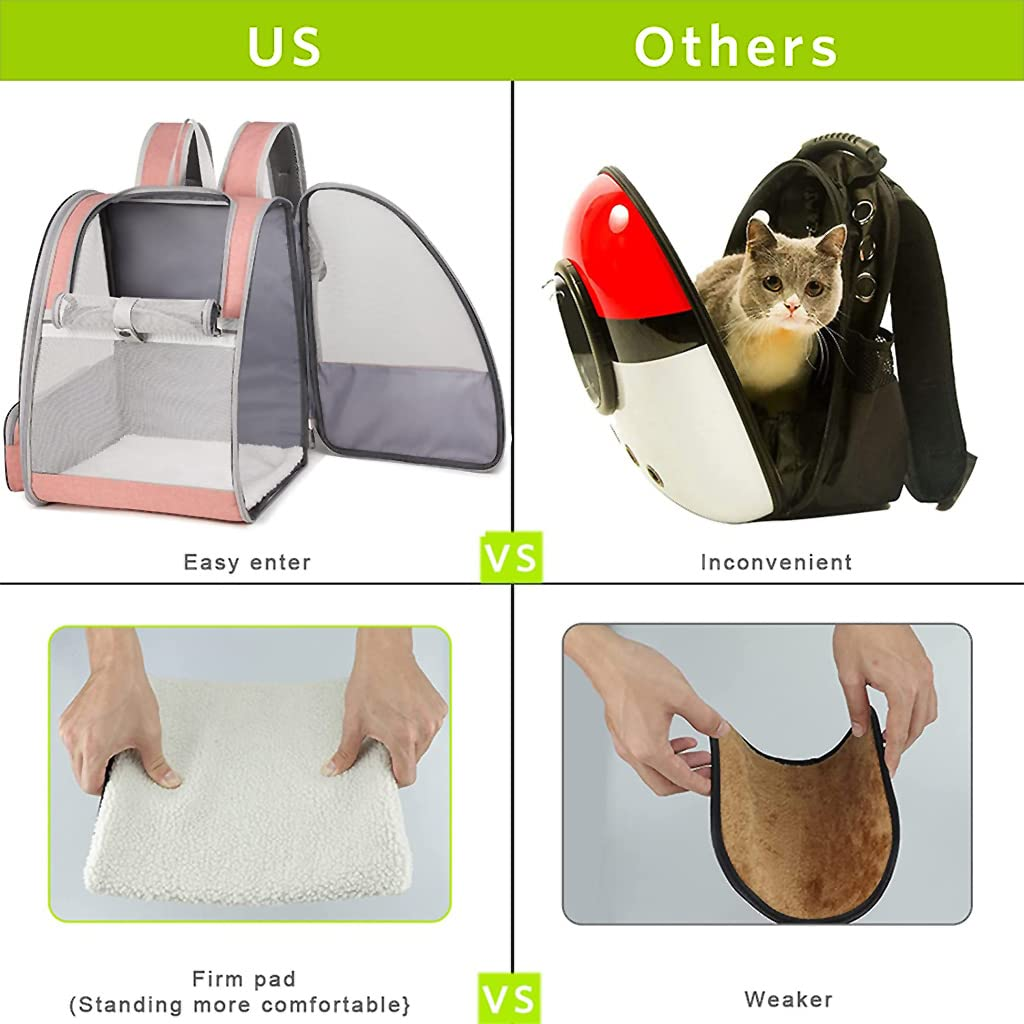 QPets Expandable Backpack for Dogs and Cats (Pink) image 3