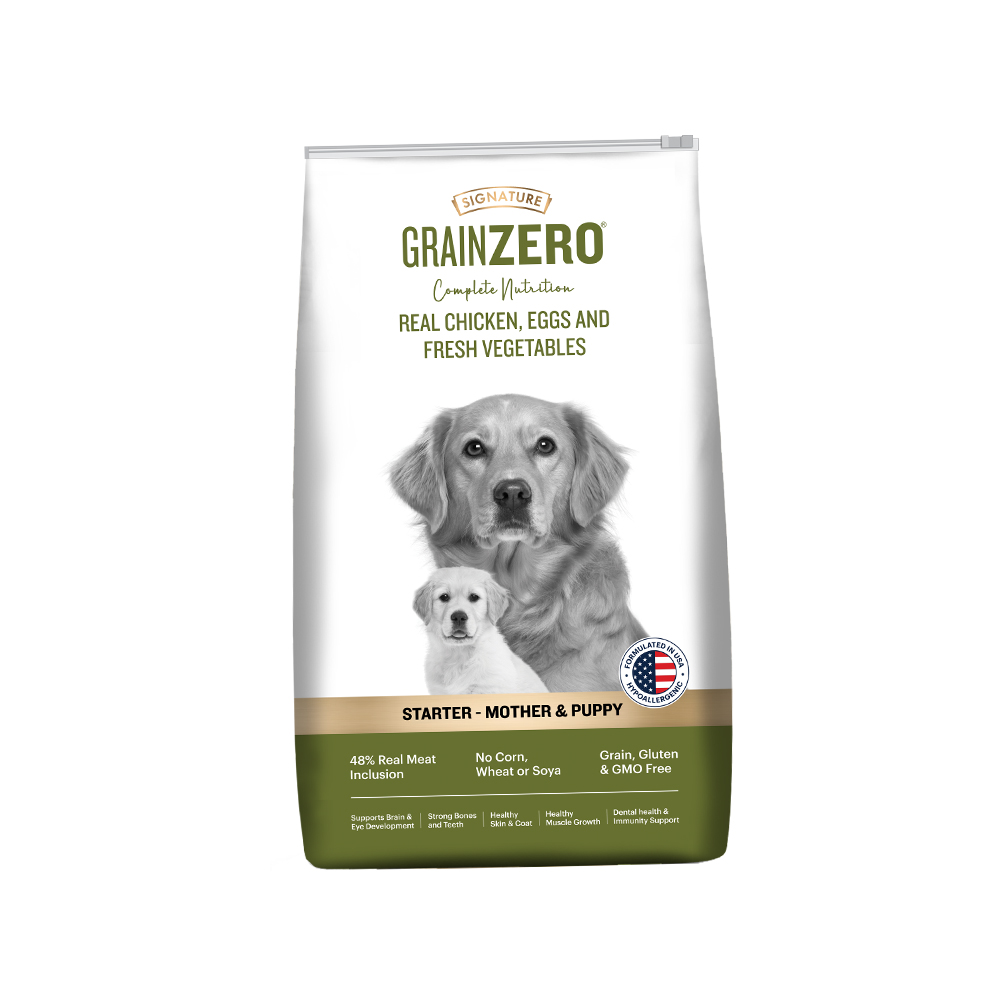 Signature Grain Zero Real Chicken, Egg and Vegetables Mother and Puppy Starter Dog Dry Food image 10