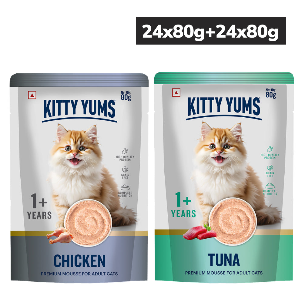 Kitty Yum Chicken and Tuna Mousse Combo Adult Cat Wet Food image 1