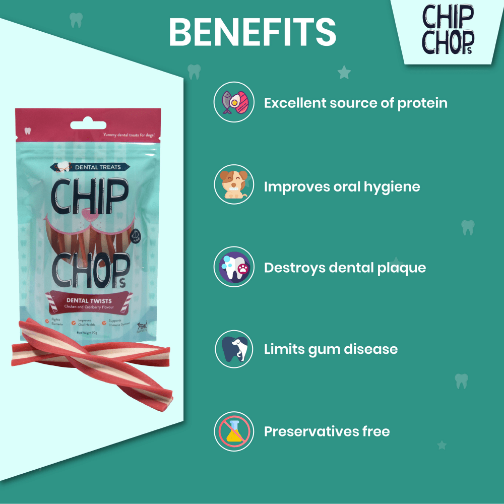 Chip Chops Dental Twist Chicken and Cranberry Flavored Dog Treats image 3