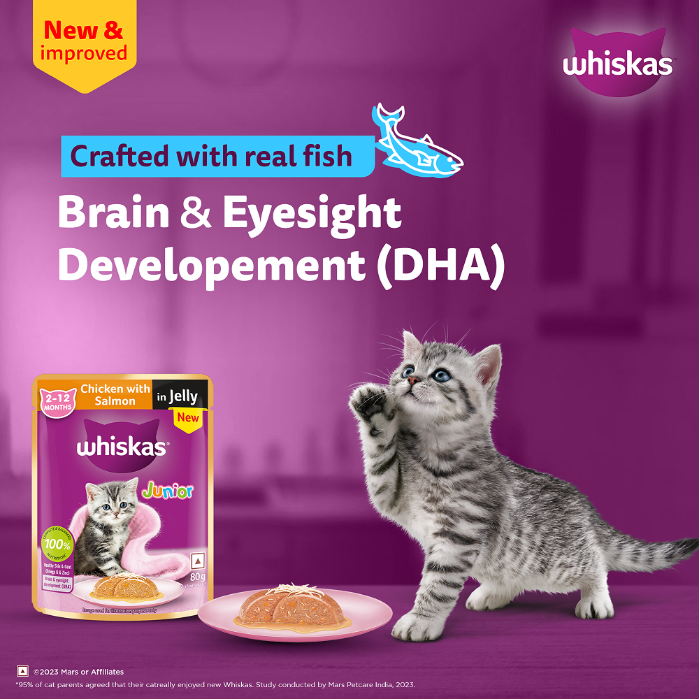 Whiskas Chicken with Salmon in Jelly Kitten (2-12 Months) Cat Wet Food image 3