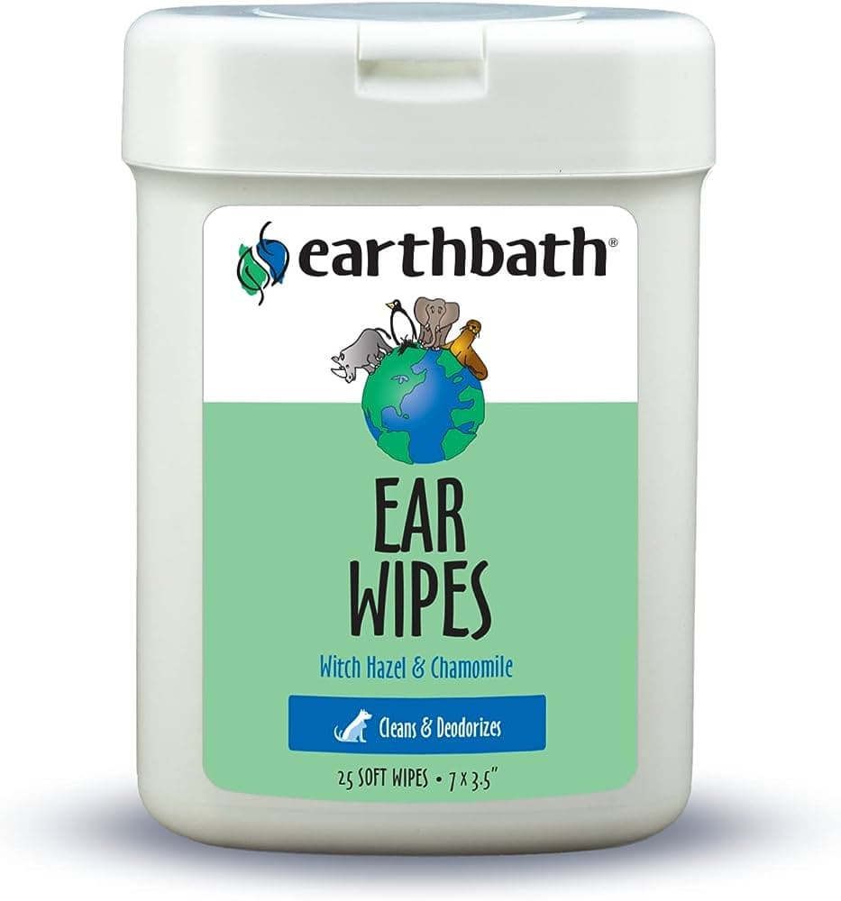 EarthBath Witch Hazel Fragrance Free Ear Wipes for Dogs and Cats image 1