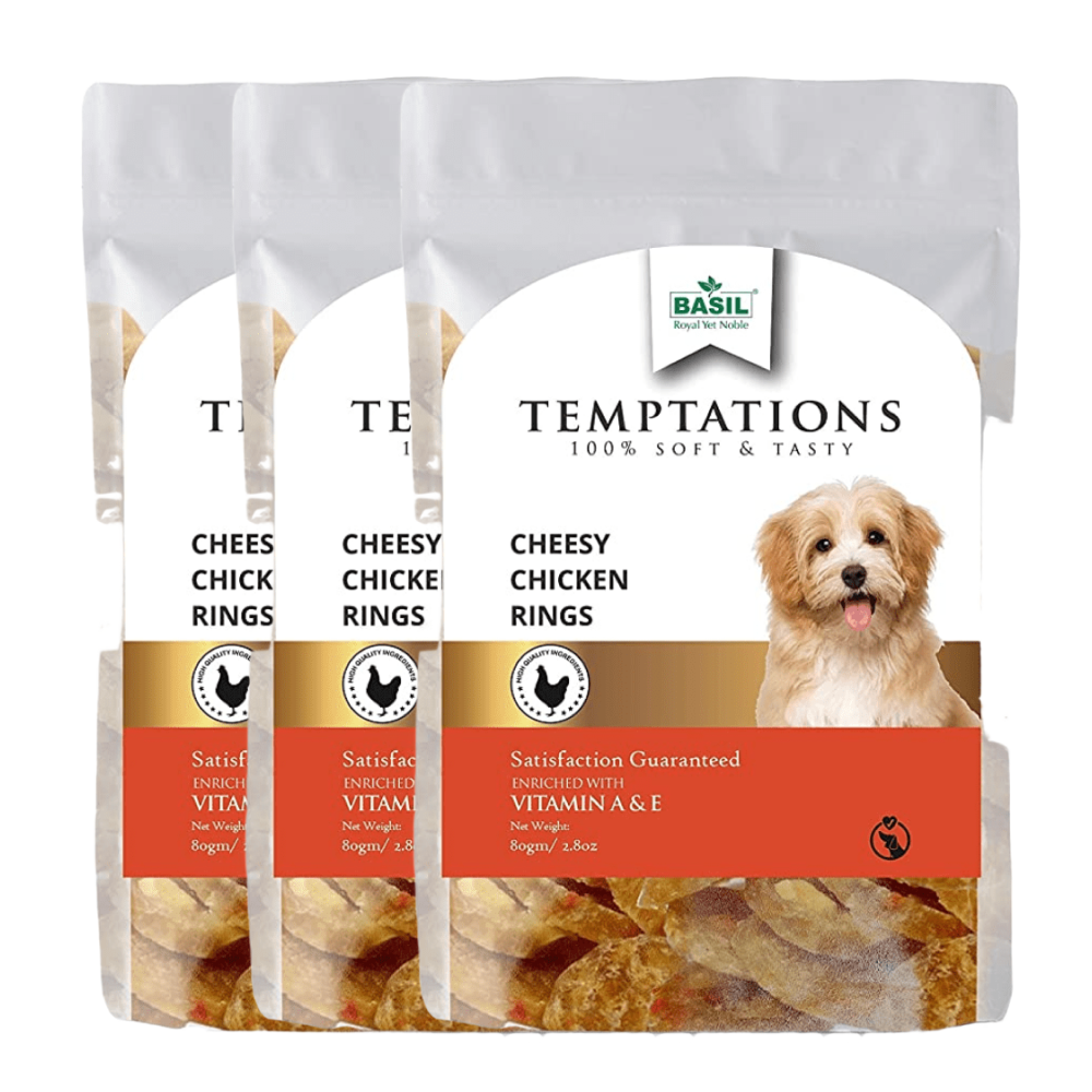 Basil Temptations Cheesy Chicken Rings Dog Treat image 4