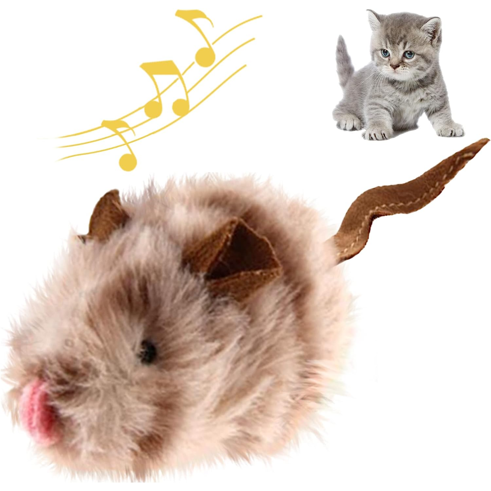 GiGwi Melody Chaser with Motion Activated Sound Chip Mouse Toy for Cats (Brown) image 4