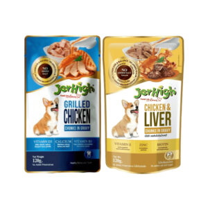 JerHigh Chicken Grilled in Gravy and Chicken And Liver in Gravy Dog Wet Food Combo