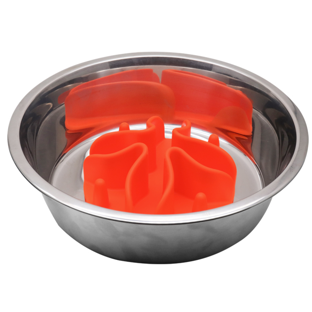 Talking Dog Club Slow Feeder Bowl Attachment for Dogs and Cats (Orange) image 6