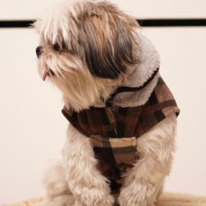 Pets Way Checks Winter Jacket for Dogs (Brownie)