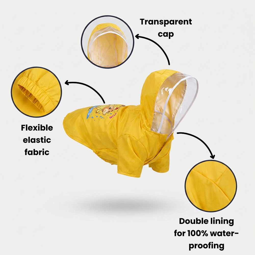 Pets Way Mistiq Yellow Monsoon Fun Raincoat for Dogs image 8