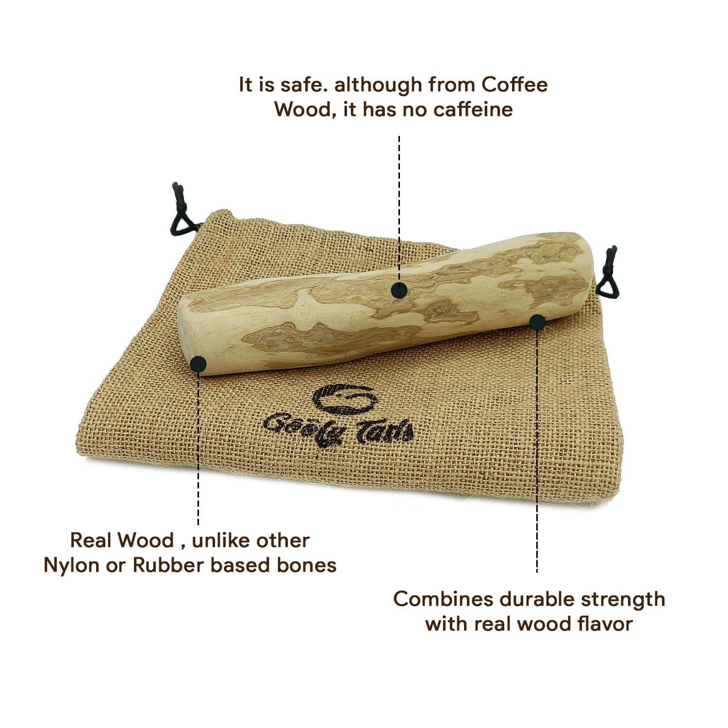 Goofy Tails Coffee Wood Chewing Stick Toy for Dogs | For Medium Chewers image 5