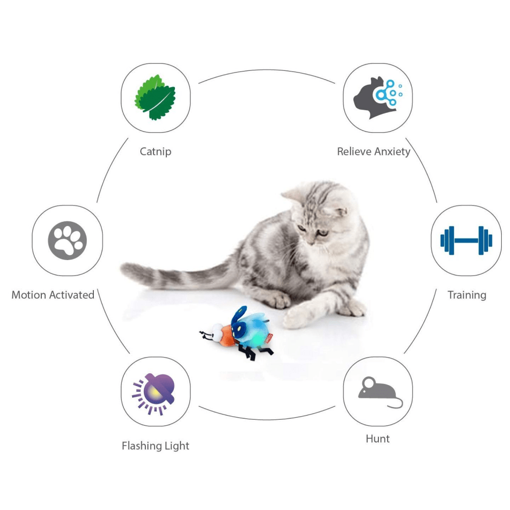 GiGwi Shinning Friends Firefly with LED light and Catnip inside Toy for Cats image 4