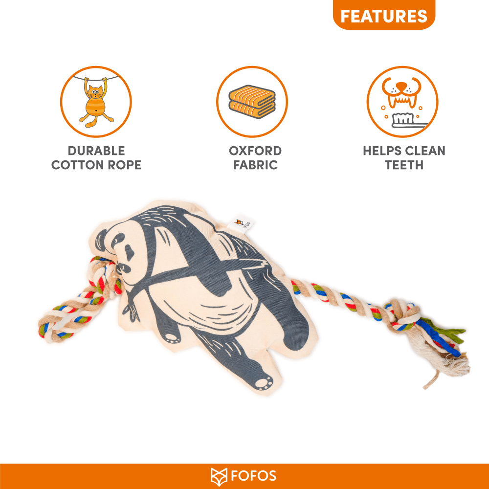 Barkbutler x Fofos Flossy Rope Toy With Panda for Dogs image 5