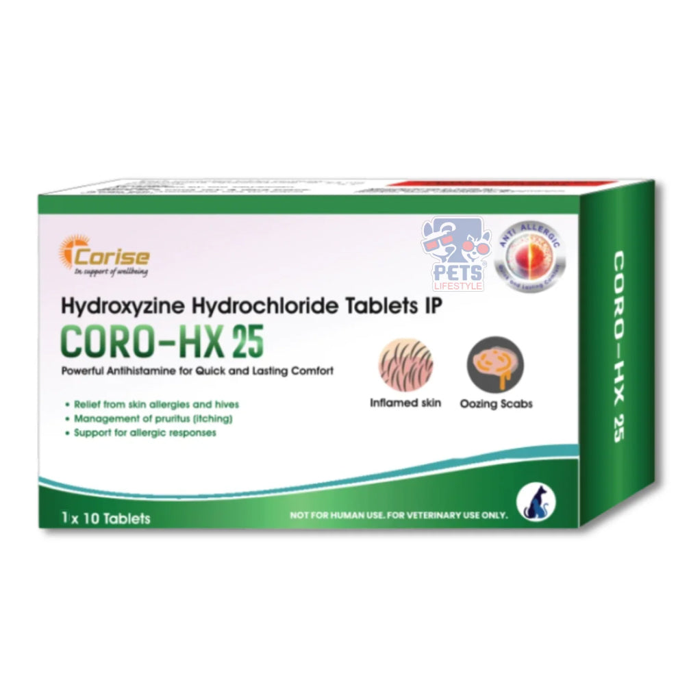 Corise Coro HX 25mg Tablet (Hydroxyzine Hydrochloride) for Dogs and Cats