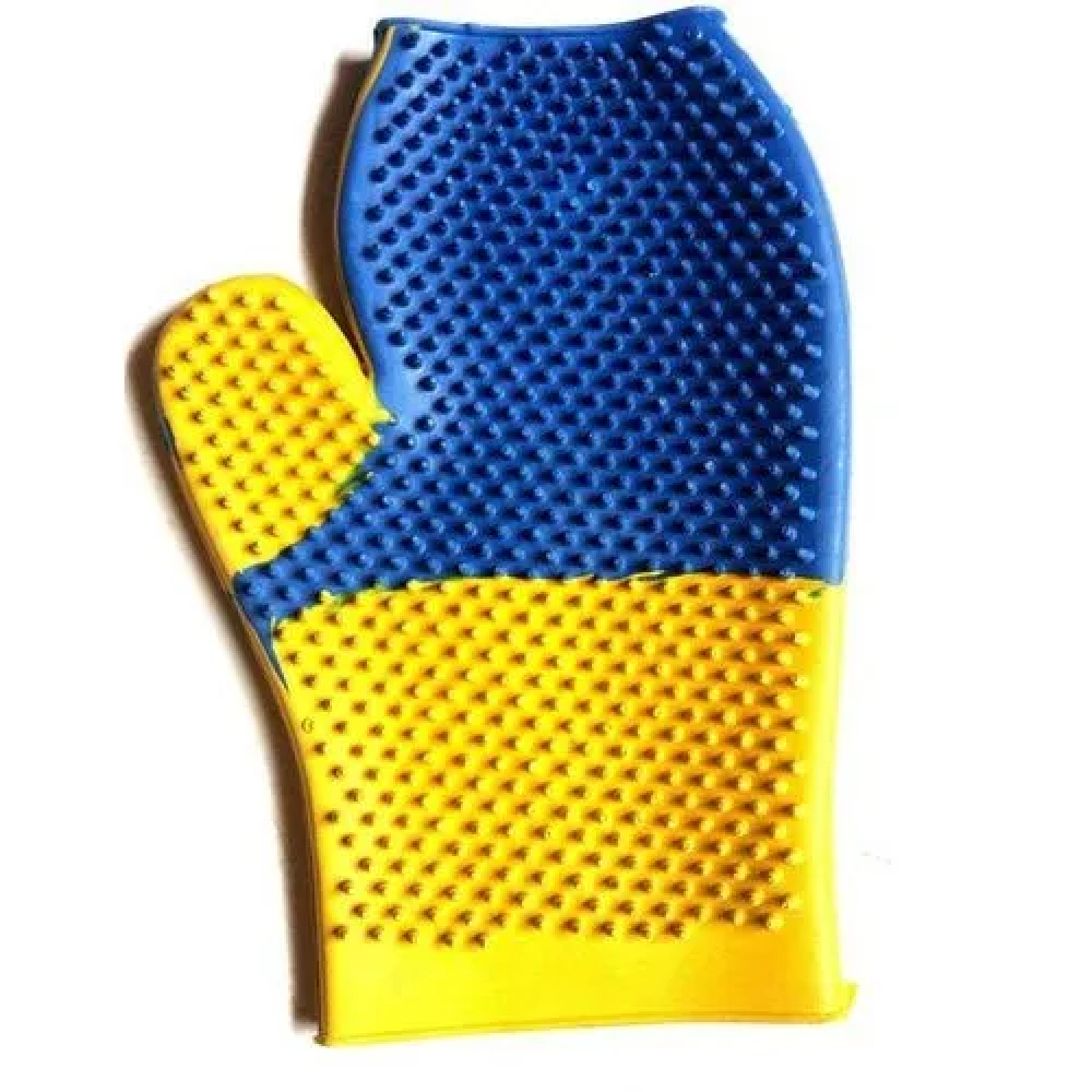 Chullbull Bathing and Grooming Gloves for Dogs and Cats (Yellow) image 3