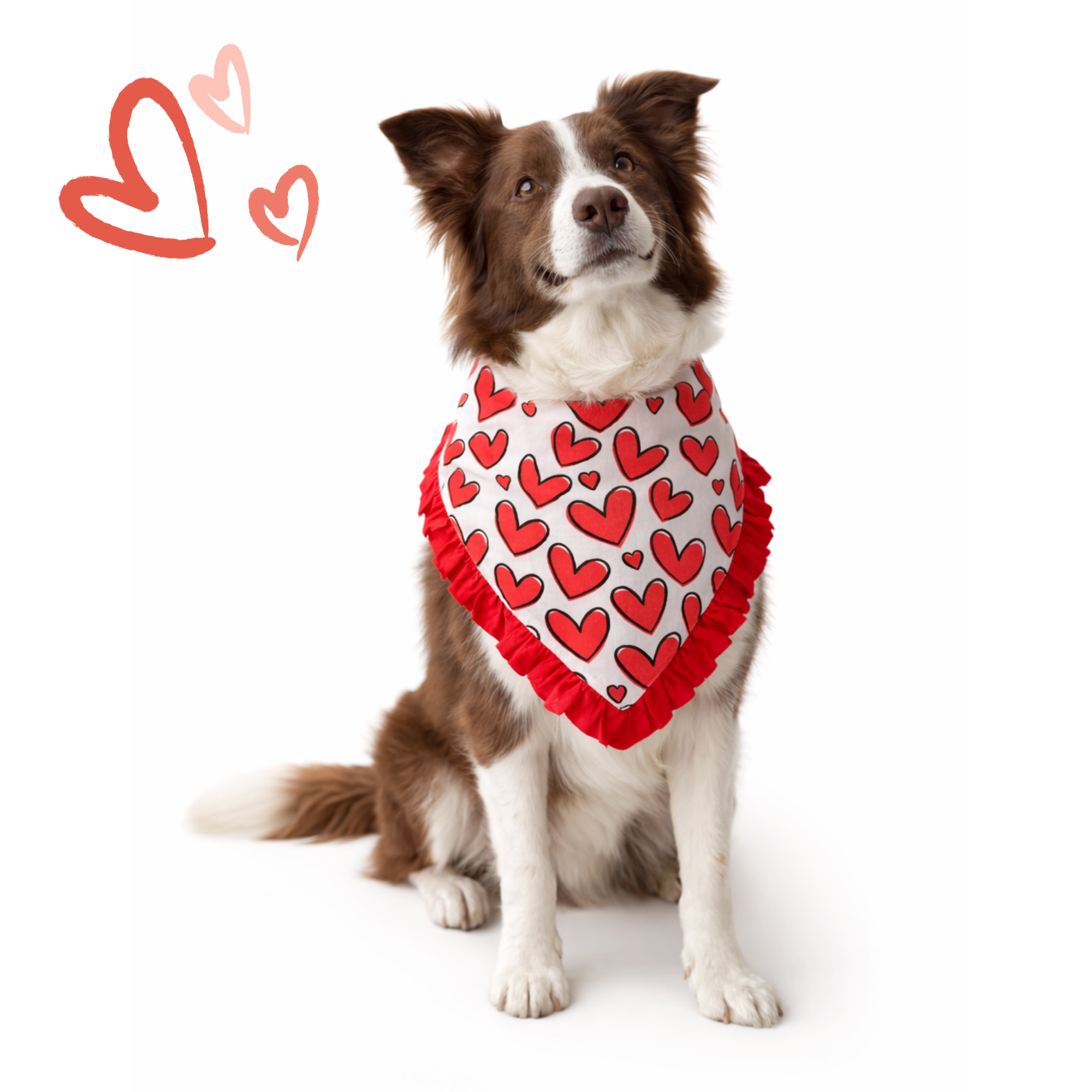 Dogobow Hearty Red Ruffle Bandana for Dogs (Red)