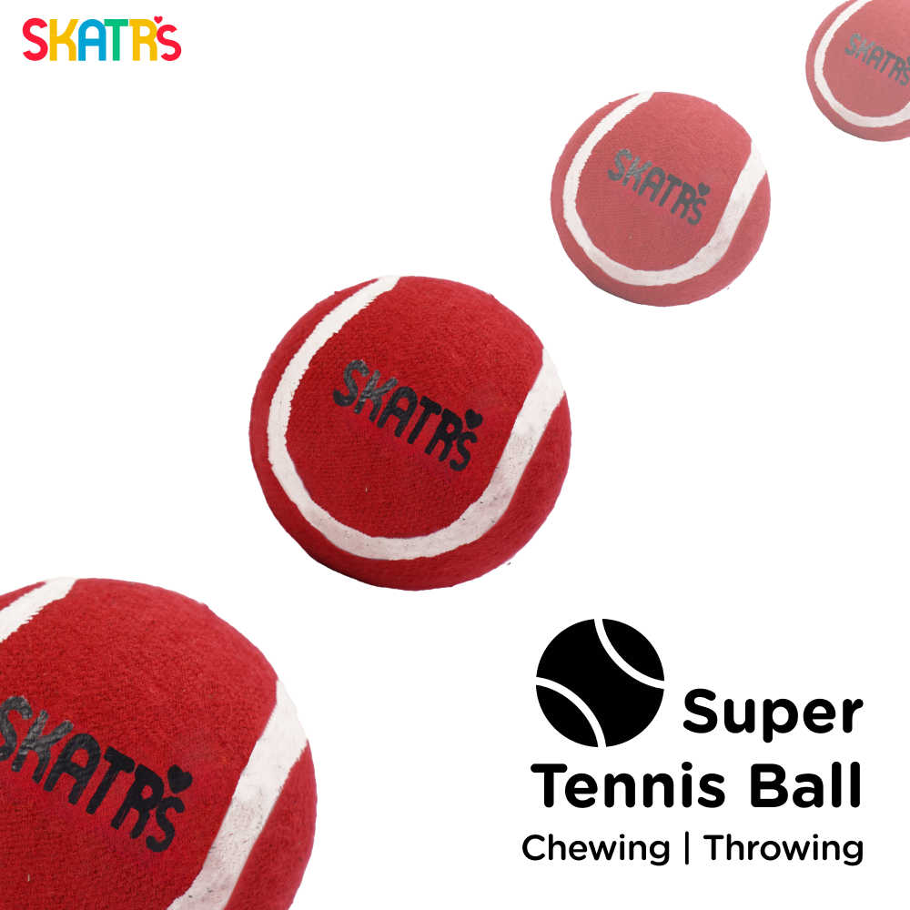 Skatrs Tennis Ball for Dogs (Red) image 2