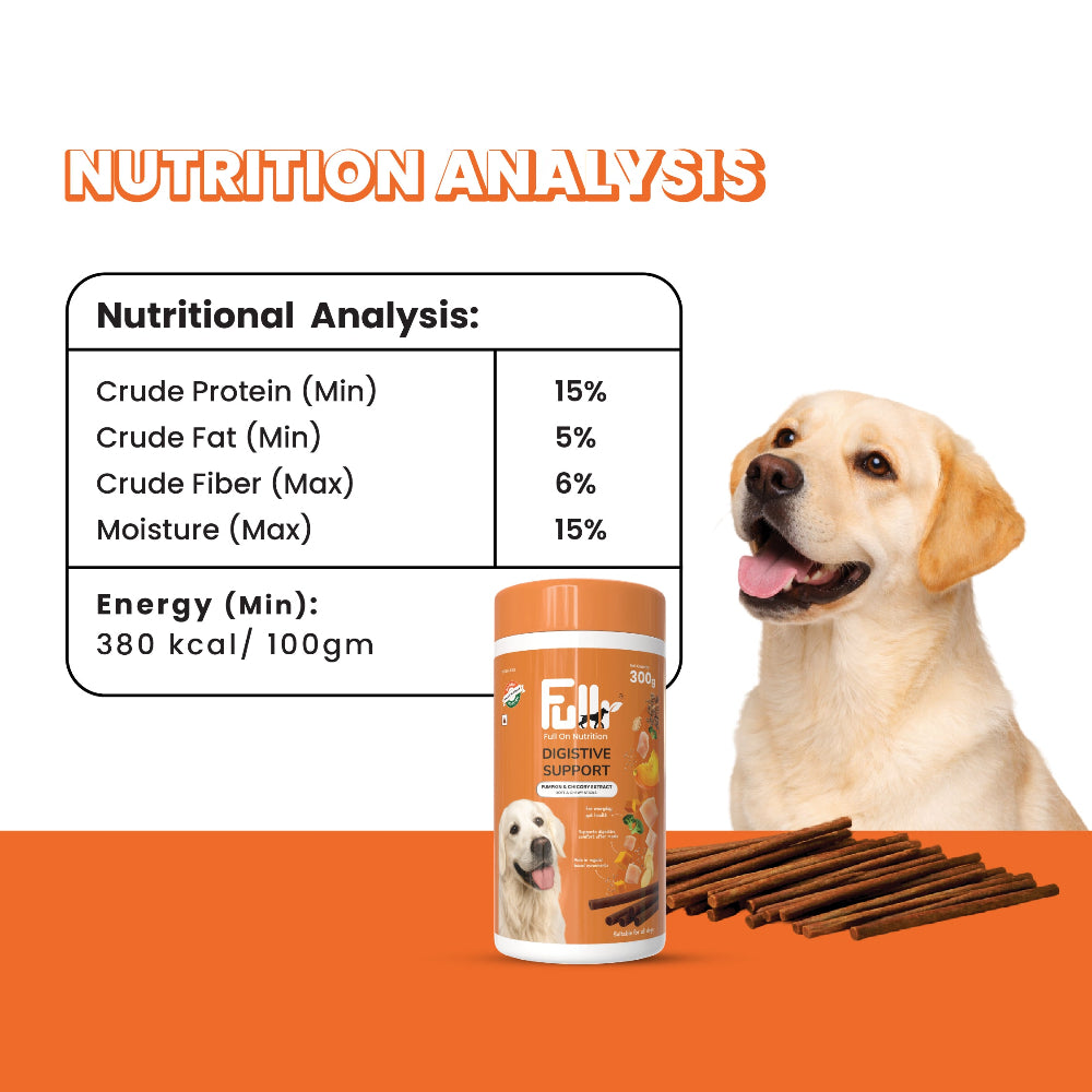 Fullr Digestive Care Dog Treats Pumpkin & Chicory Extract Soft & Chewy Sticks for Dogs image 6
