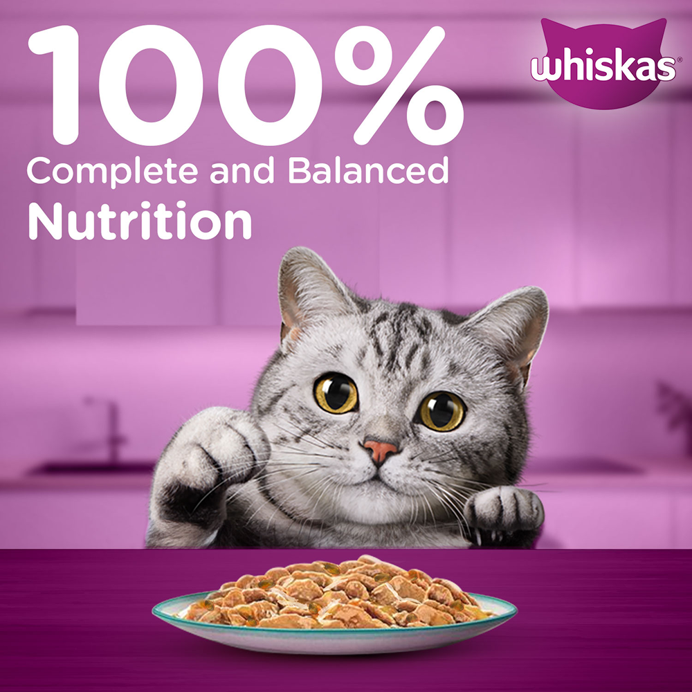 Whiskas Chicken With Salmon Wakame Seaweed in Gravy Tasty Mix Adult Cat Wet Food image 4