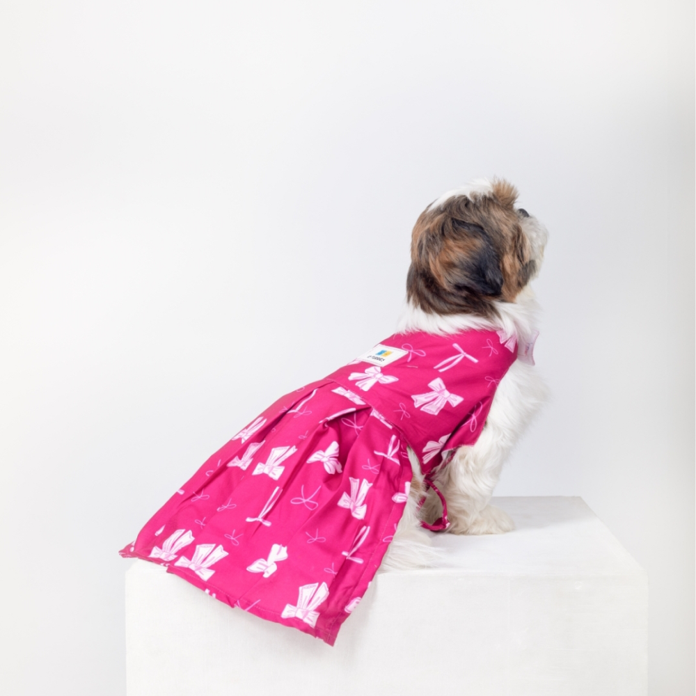 15 Furries Hot Pink Bow Dress for Dogs image 2