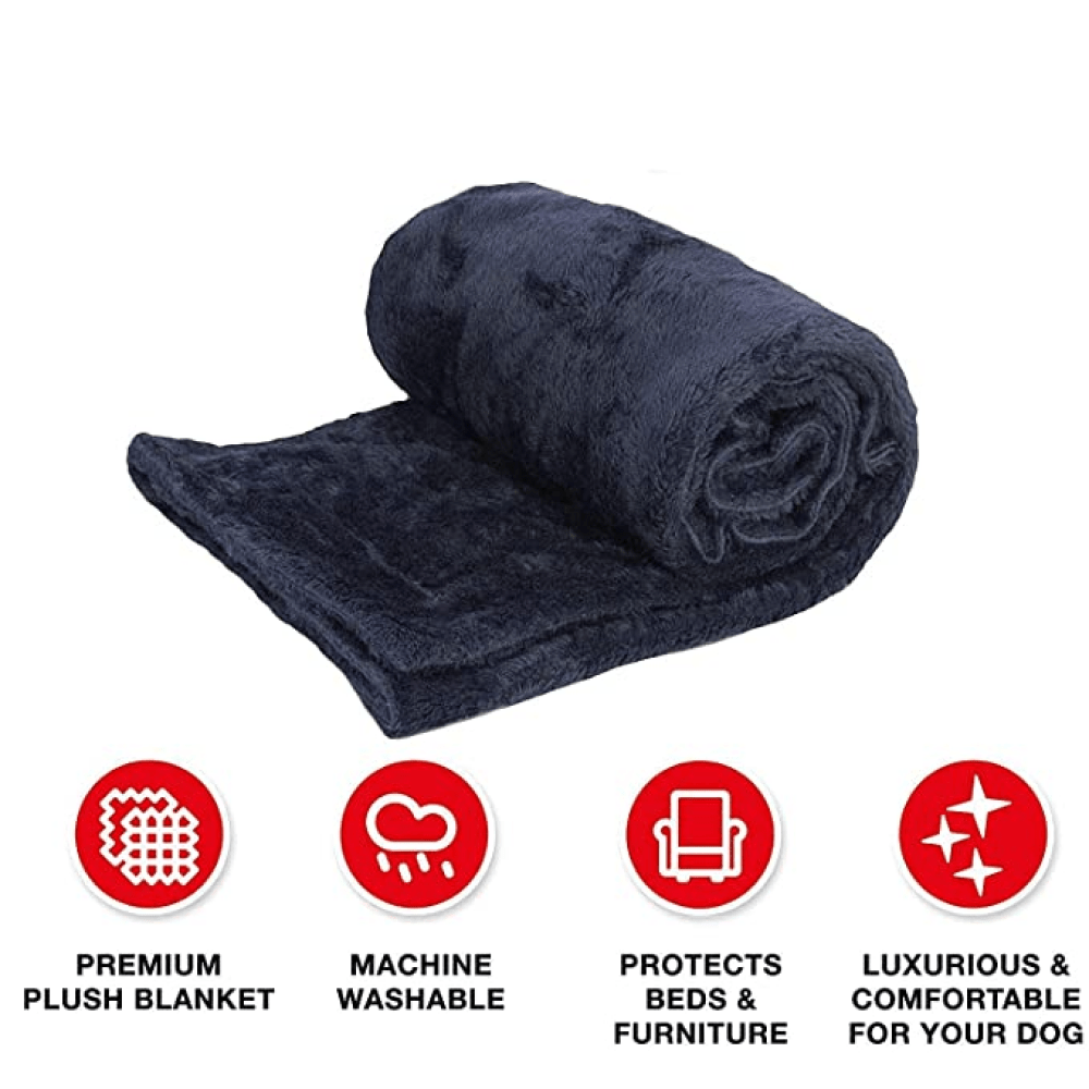Fluffy's Luxurious Premium Soft and Warm Blanket for Dogs and Cats (Black) image 2