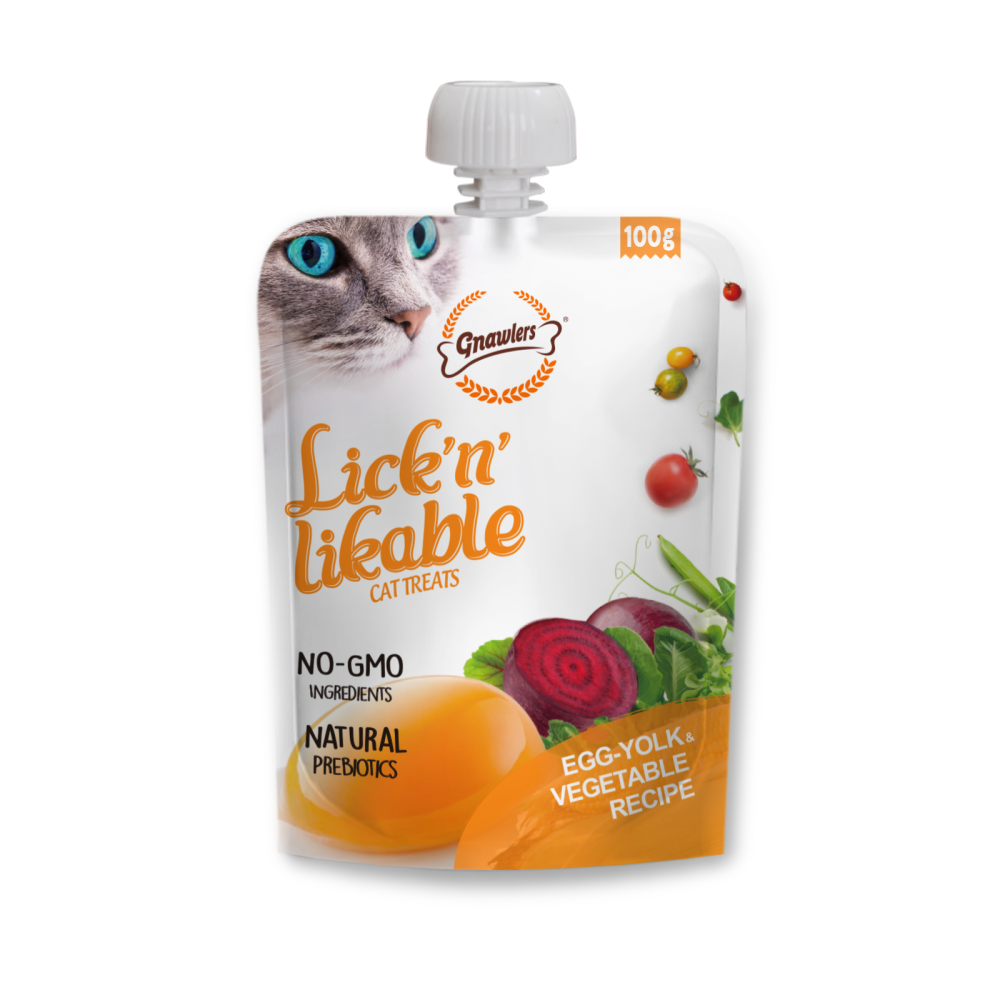 Gnawlers Lick n Likable Egg Yolk & Vegetable Cat Treats image 1