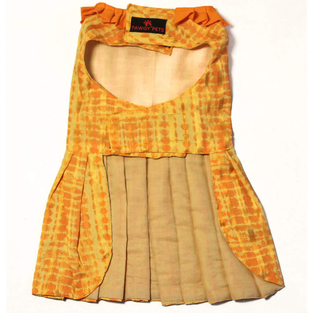 Pawgypets Tie and Dye Dress for Dogs (Orange and Yellow) image 2