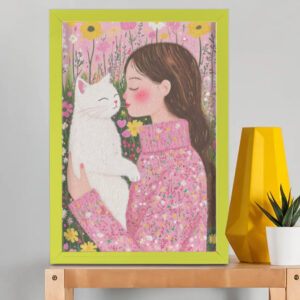 EverythingBoho Cat Mom Wall Art (Olive Green)