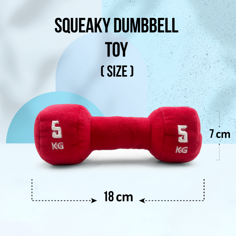 Goofy Tails Gym Series Dumbbell Plush Toy for Dogs (Red) image 4