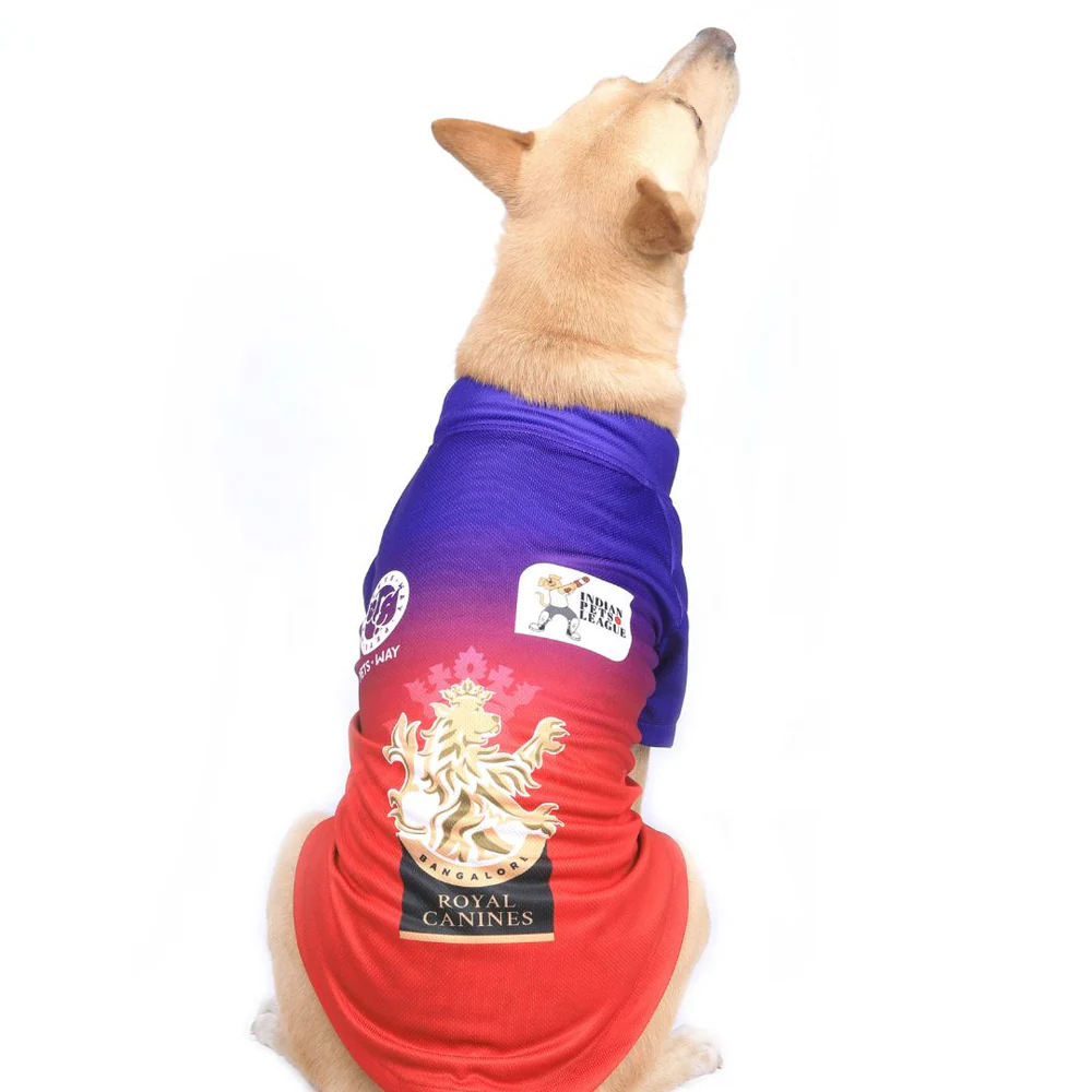 Pets Way Royal Canines Bangalore IPL Jersey for Dogs and Cats (Red/Blue)| Indian Pet League image 2