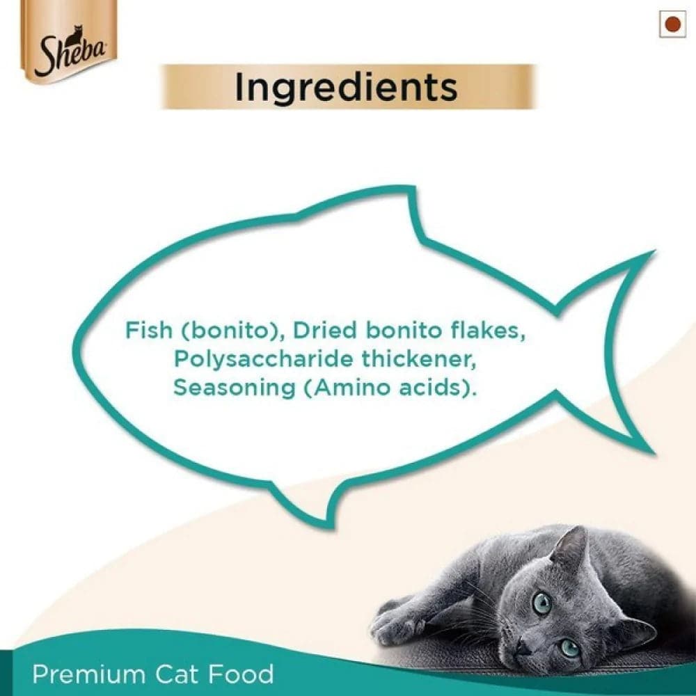 Sheba Maguro Bream Fish and Fish with Dry Bonito Flake Cat Wet Food Combo image 6