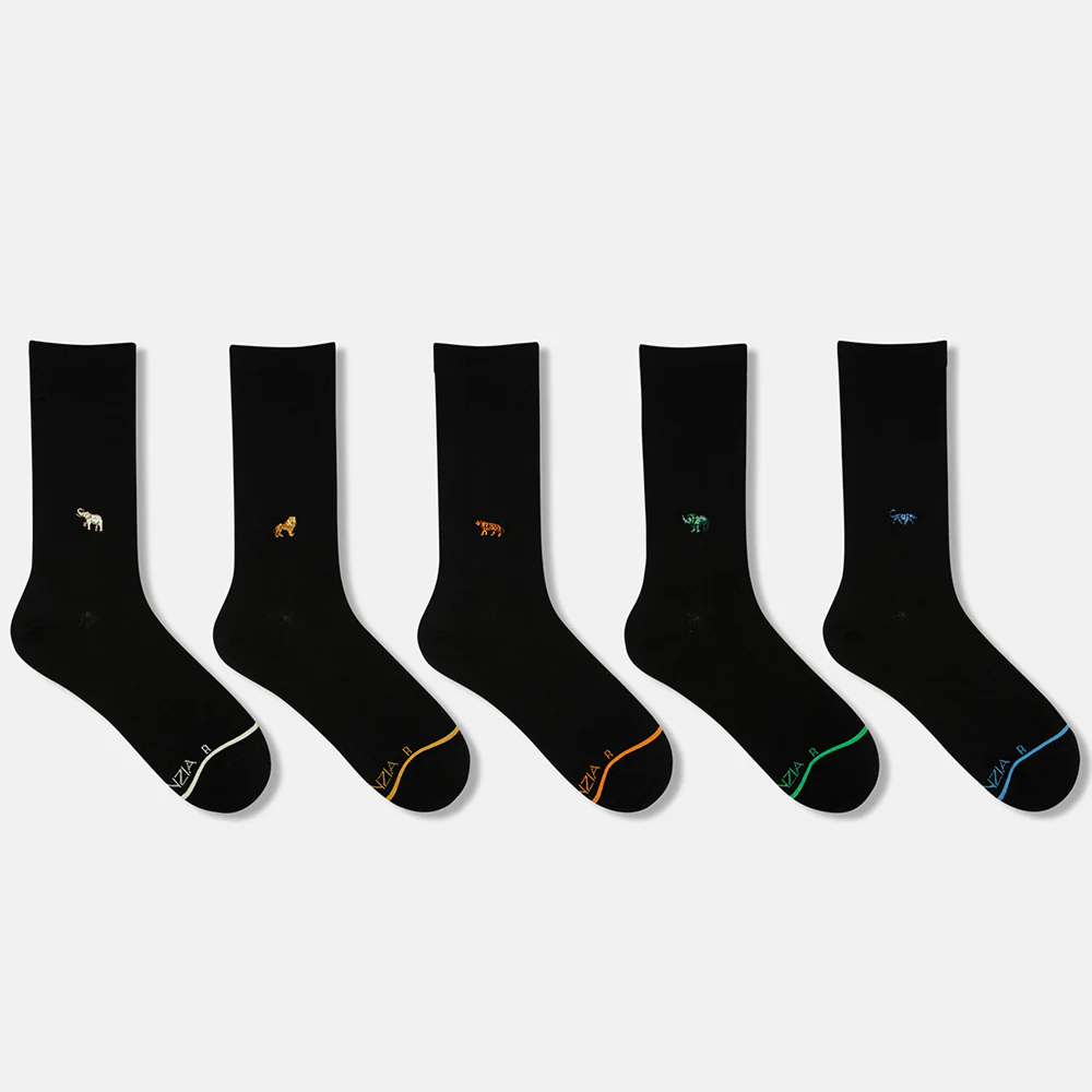 SocksXpress WWF India Themed Formal Crew Socks for Men (Pack of 5)