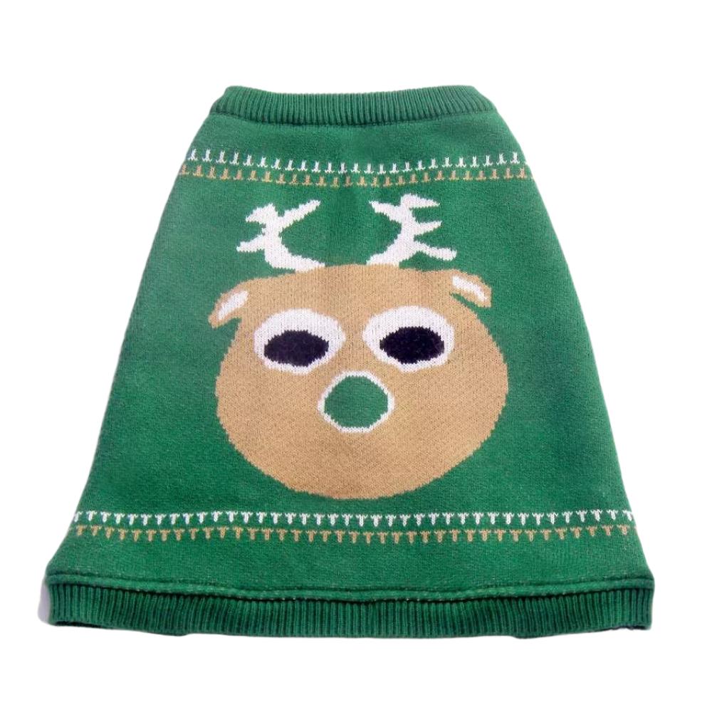 Petsnugs Christmas Reindeer Sweater for Dogs and Cats (Dark Green) image 4