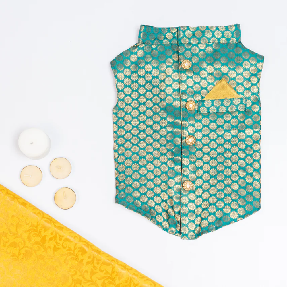 Pawgypets Sherwani for Dogs and Cats (Blue) image 3