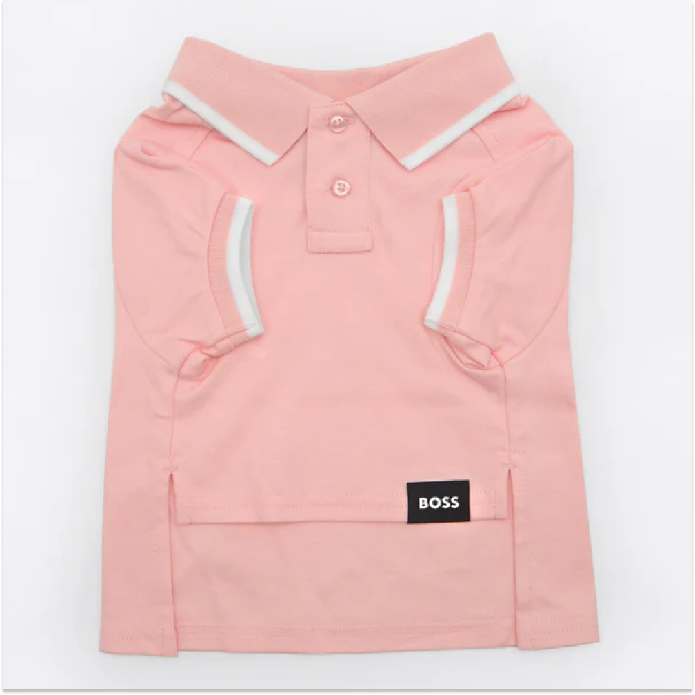 Boss Polo Tshirt for Dogs (Pink Cream)