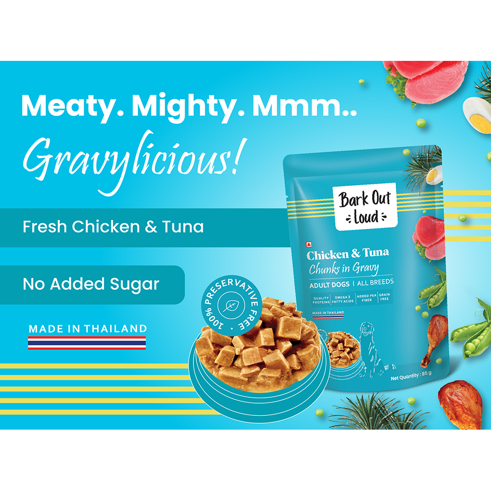 Bark Out Loud Chicken & Tuna Chunks Gravy Adult Dog Wet Food image 3