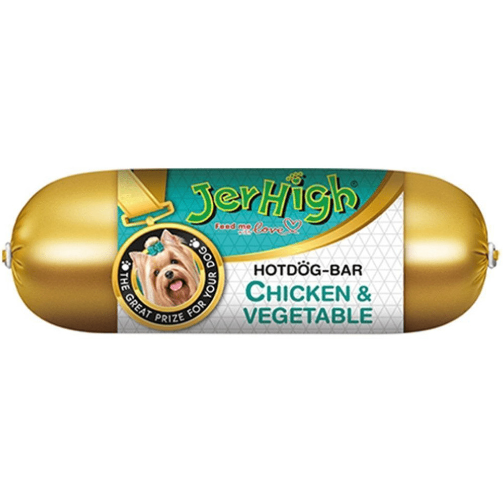 JerHigh Chicken & Vegetable Hot Dog Bar Dog Treats image 2