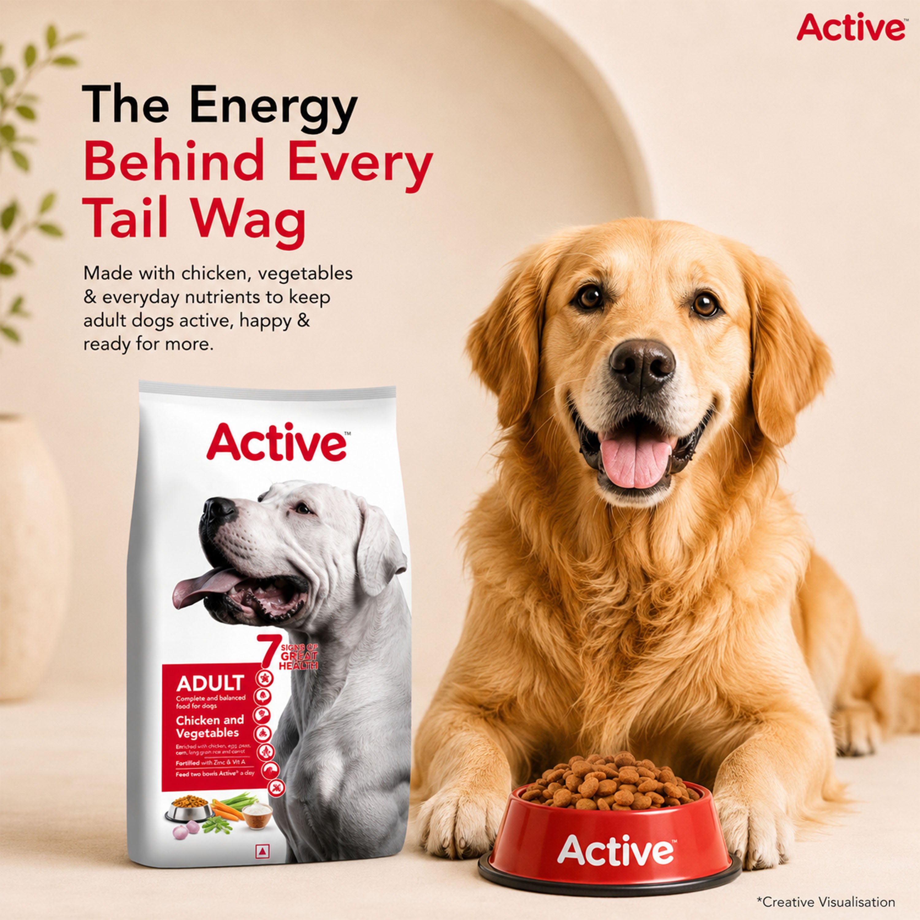 Active Chicken and Vegetables Adult Dog Dry Food (Buy 1 Get 1) image 2