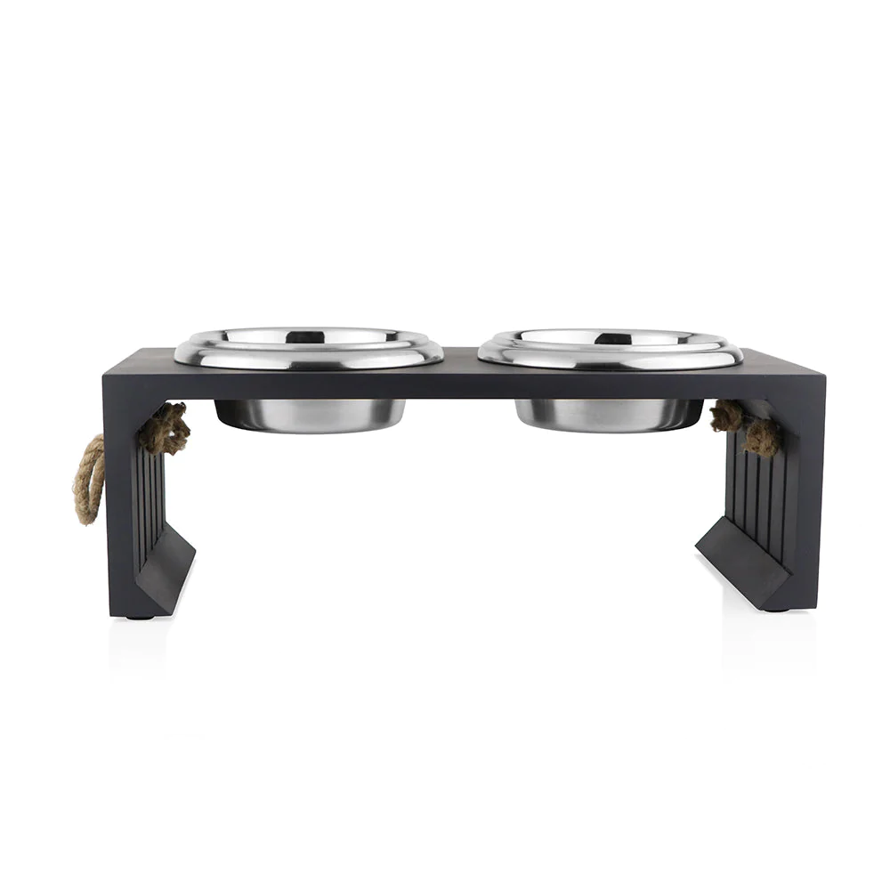 Pawpourri Elevated Wooden Diner for Dogs and Cats (Wooden Grey) image 3