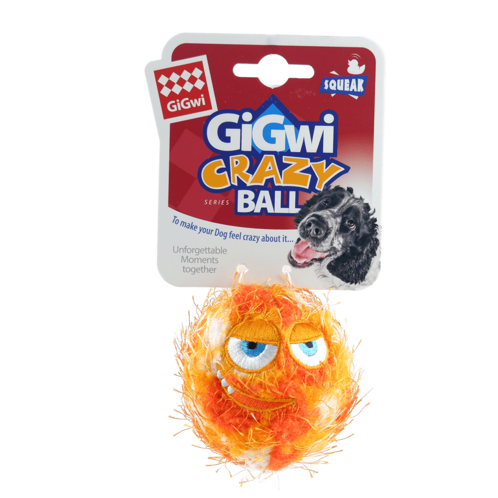 GiGwi Crazy Ball with Foam Rubber Ball and Squeaker Toy for Dogs (Orange) image 3