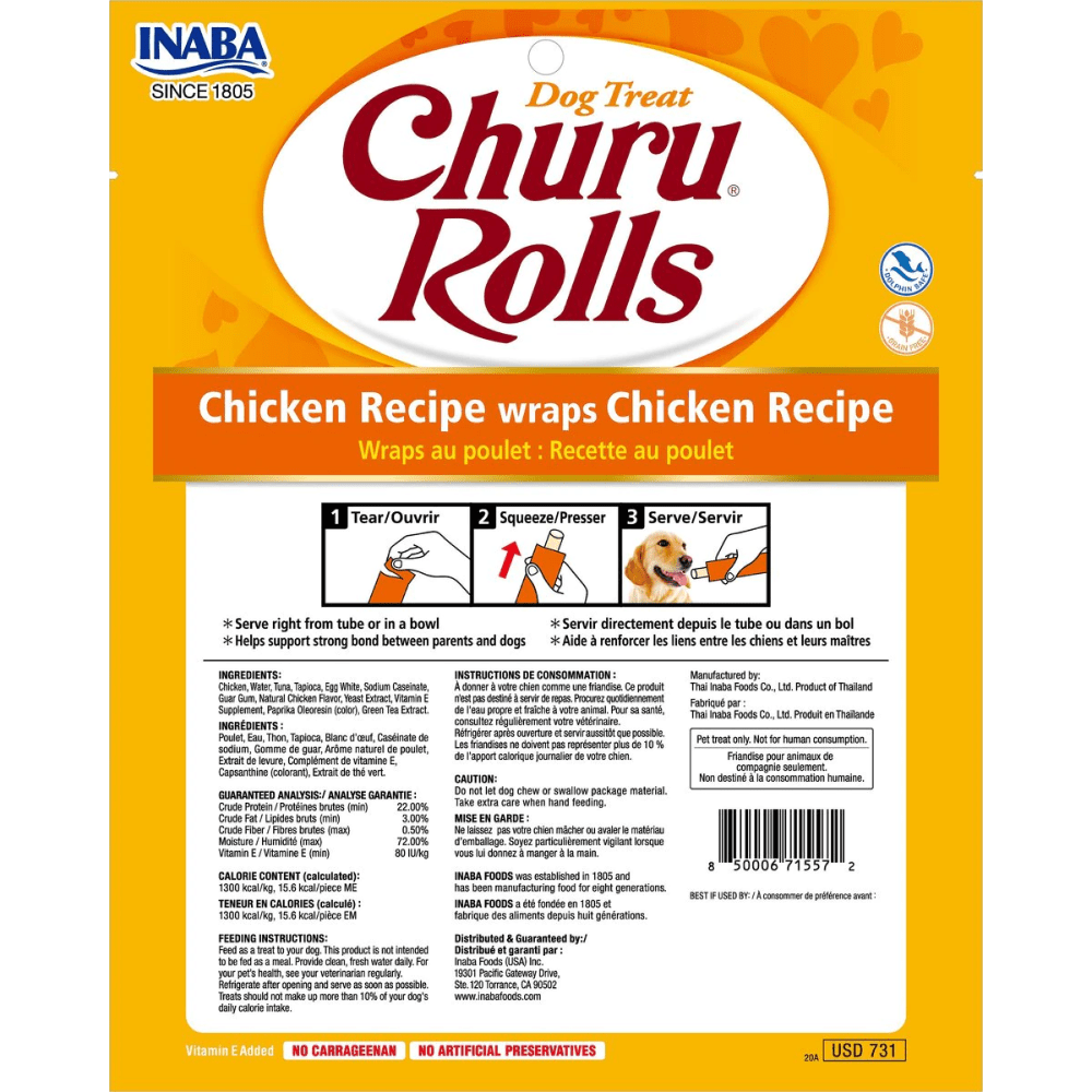 INABA Churu Roll Chicken Recipe Wraps Chicken Recipe Dog Treats image 7