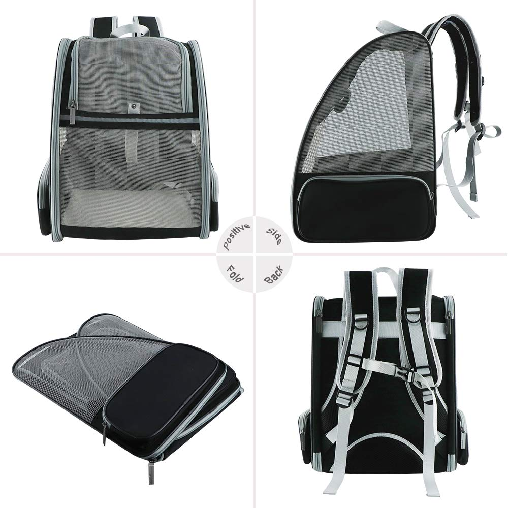 QPets Expandable Backpack for Dogs and Cats (Grey) image 4