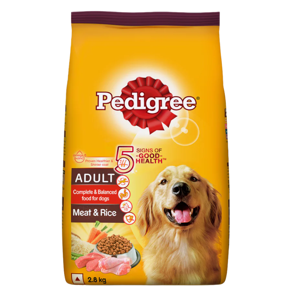 Pedigree Meat & Rice Dry and Chicken and Liver Chunks in Gravy Wet Adult Dog Food Combo image 6