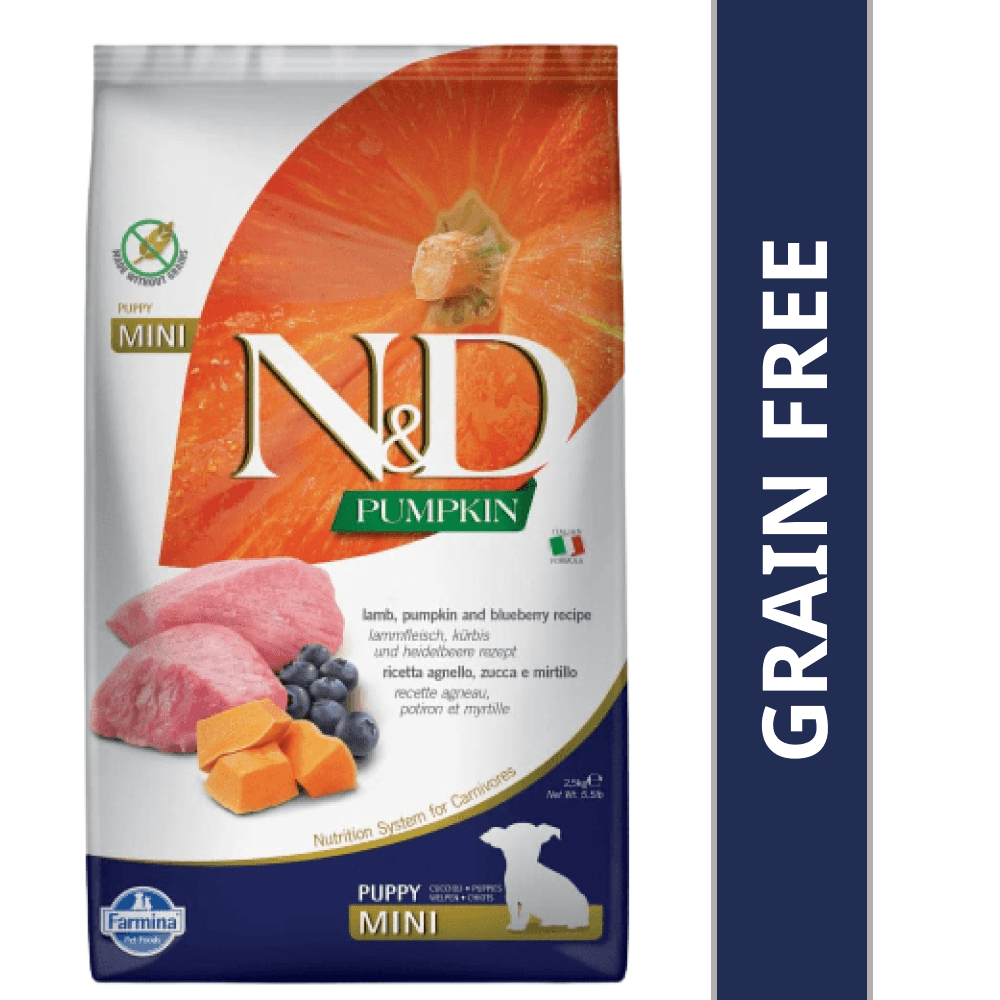 Farmina N&D Pumpkin Lamb & Blueberry Grain Free Puppy Mini Dog Dry Food image 8