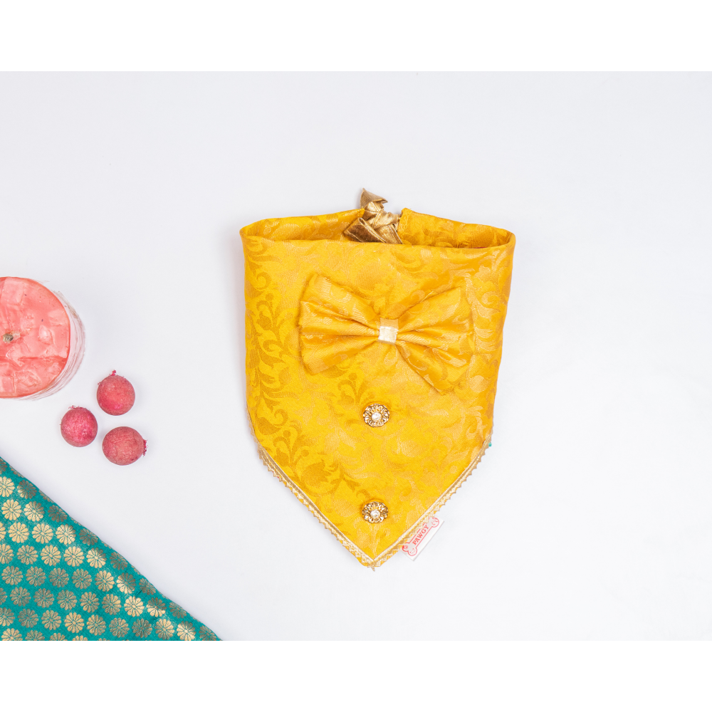 Pawgypets Occasion Wear Bow Bandana for Dogs and Cats (Yellow) image 3