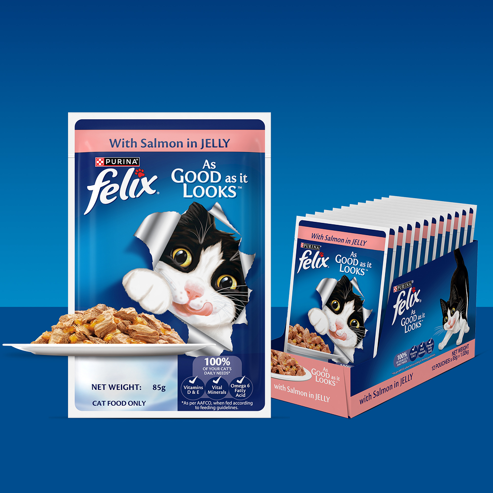 Purina Felix with Salmon in Jelly Adult Complete and Balanced Cat Wet Food image 8